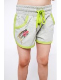 Girls\' shorts with an application, green NDZ0756 - Online store - Boutique